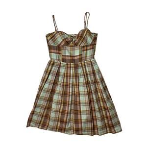 Trina Turk Los Angeles Multicolor Plaid Structured Sundress